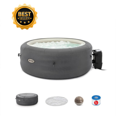 Hot Tub Outdoor Pool 4 Person Inflatable Heated  100 Bubble Jet Indoor Durable