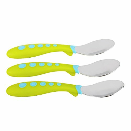 Gerber Graduates 3-Piece Kiddy Cutlery GREEN Baby Toddler Spoons Set 219