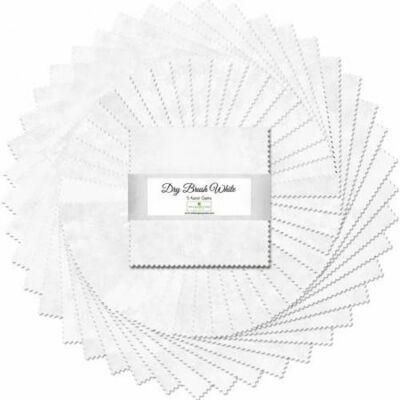 Essential Dry Brush By Wilmington Prints - White  5 Karat Gems / Charm Pack
