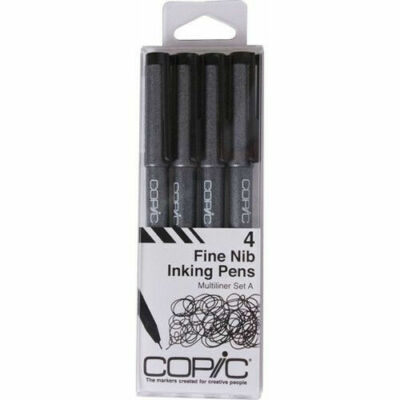  Copic  Multiliner Set A  (1 set of 4) Black