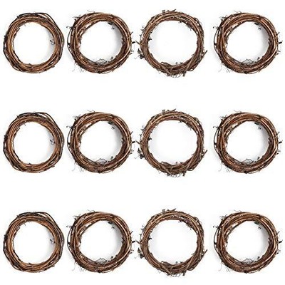 12pcs Grapevine Wreath 4'' Stick Wreath Twig Wreath Diy Wreath Natural Vine Wrea