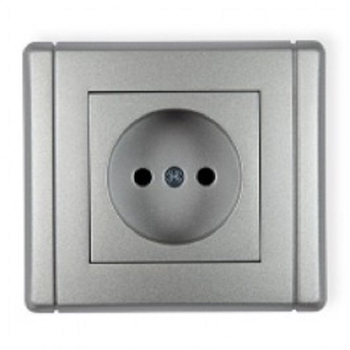Presa singola senza messa a terra 7FGP-1 Flexi argento metallizzato