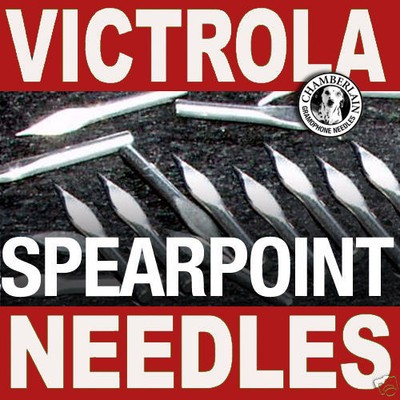 100 Spearpoint CHAMBERLAIN NEEDLES for Phonographs, Victrola & old Gramophones
