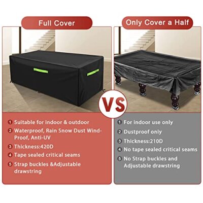 Pool Table Cover Billiard Table Covers with Handles Buckles Drawstring &mdash; Indo...