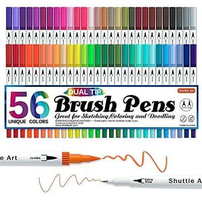Shuttle Art 56 Colors Dual Tip Calligraphy Pens F...