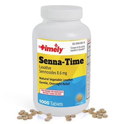 Timely Senna Time Laxative - 1000 Count Tablets - Compared to The Active Ingr...