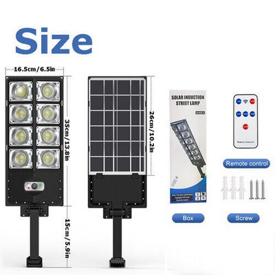 2PK Commercial 1000000LM  Outdoor Dusk to Dawn Solar Street Light Road Area Lamp