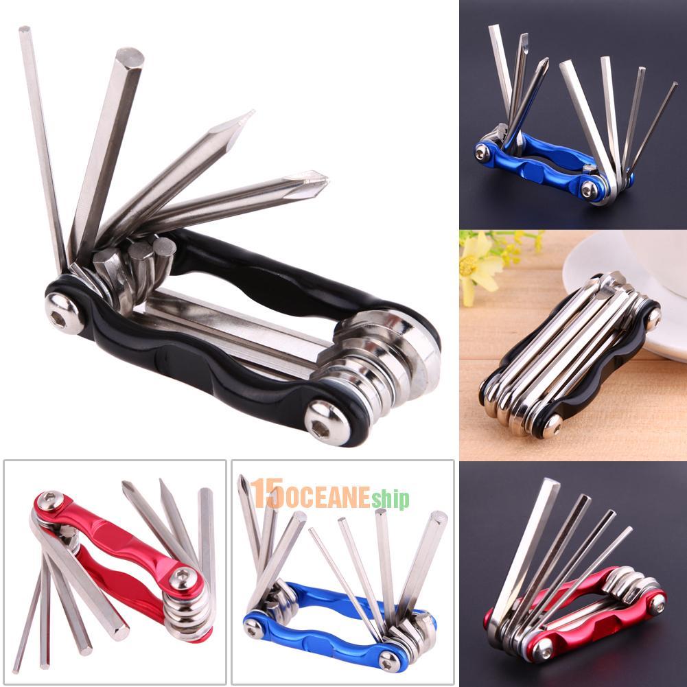 7in1 Mini Road Bike Bicycle Multi Repair Tool Kit Hex Key Screwdriver Wrench Set