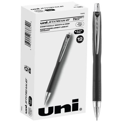Uniball Jetstream RT 12 Pack, 1.0mm Bold Black, Wirecutter Best Pen, School P...
