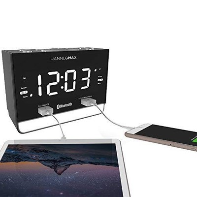 HANNLOMAX HX-131CR Alarm Clock Radio. PLL FM Radio 1.2" White LED Display Blu...