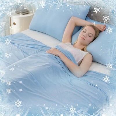 Cooling Blanket for Hot Sleepers Twin Size, Q-Max 0.5 Cold 60''x80'' Blue