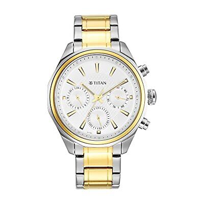 Pre-owned Titan Analog White Dial Men's Watch-np1829bm01/np1829bm01