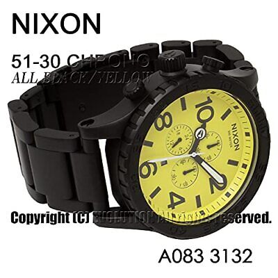 Pre-owned Nixon [] Watch 51-30 Chrono: All Black/yellow A083-3132-00 Men's