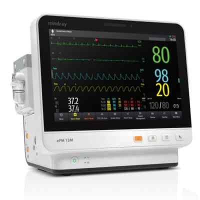 Mindray ePM 12M Patient Monitor 3/5lead ECG NIBP Arrhythmia SpO2 Temp Resp ST/QT