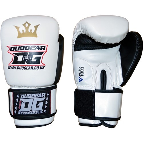 WHITE 'RAJA' MUAY THAI TRAINING FIGHTING BAGWORK PADWORK BOXING GLOVES - Picture 4 of 4