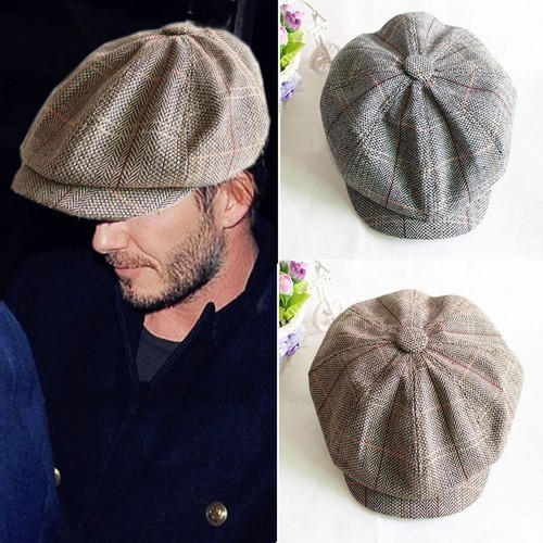 Herren Schiebermütze Gatsby Retro Golf Hüte Herringbone Bakerboy Newsboy Barett