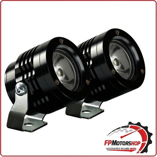 90533 O-LUX COPPIA FARI FARETTI SUPPLEMENTARI MOTO A LED 12V NERO UNIVERSALI