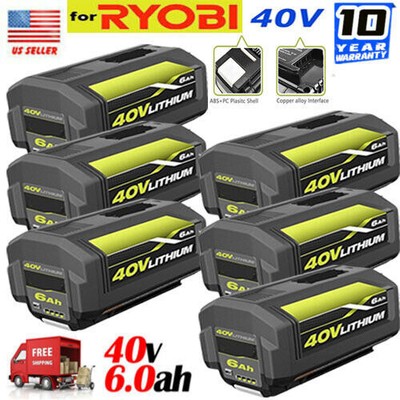 1-6Pack For Ryobi OP40603 40v Lithium Ion 6ah Battery Pack High Capacity 6.0 NEW