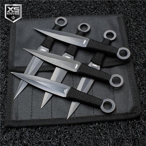 6pc THROWING KNIVES Naruto Kunai Fixed Blade Ninja Dagger