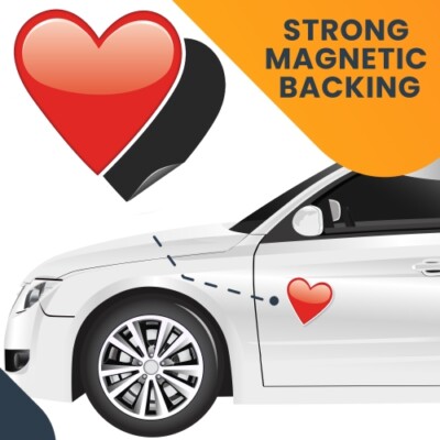Magnet Me Up Red Heart Emoji Magnet Decal - Heavy Duty Magnet for Car Truck SUV