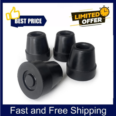 NEW Durable Replacement Quad Cane Tips, Extra Stability, No-Slip Grip, 1/2 Inch,