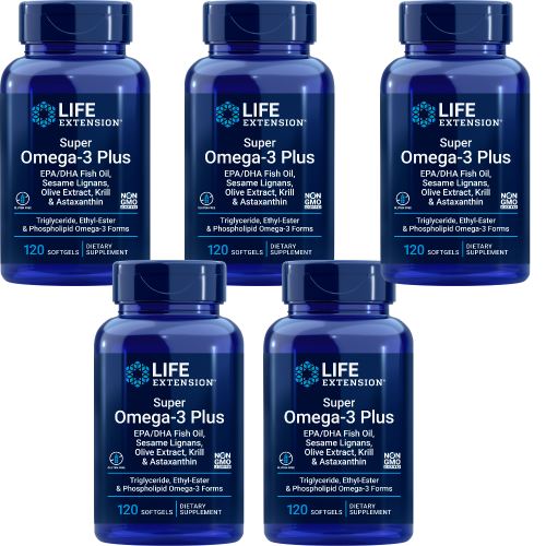 Life Extension Super Omega-3 EPA/DHA криль/астаксантин/экстракт оливки 5X120 желатиновых капсул