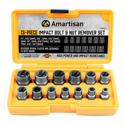 Amartisan Impact Bolt Extractor Tool 13PC Bolt Nut Removal Extractor Socket HOT