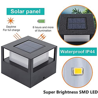 MAGGIFT 2 Pack Solar Post Lights, 20 Lumen Outdoor Warm 2 Pack, White