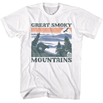 National Parks Smokey Mountains Bear And Mtns White T-Shirt