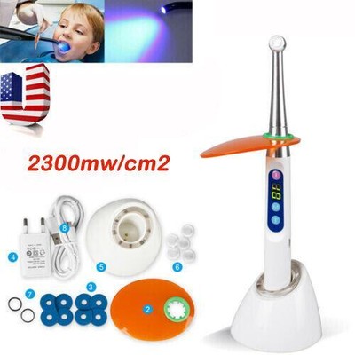 Dental 1 Sec Curing Light Lamp Cordless 2300mw/cm2 Power Wireless USA Ship