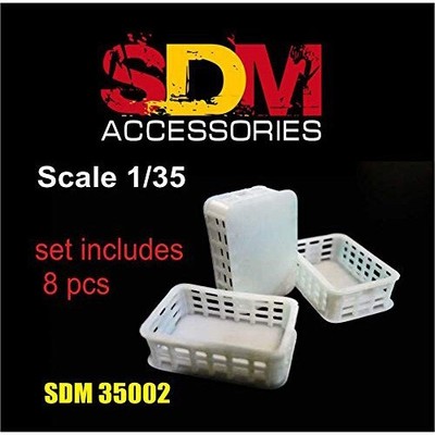 Boxes Acccessories for diorama 8 pcs. Plastic crates DAN Models SDM 35002 - 1:35