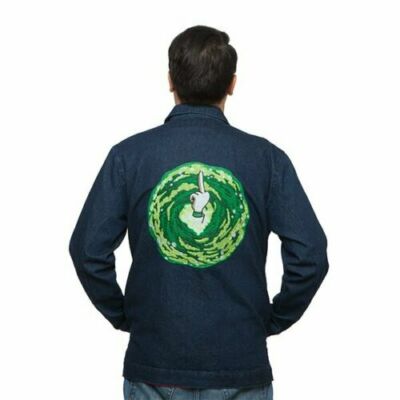 Rick And Morty ''Watch Me Go'' Embroidered Denim Jacket 3XL BRAND NEW - RARE Slim