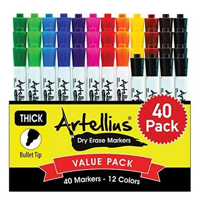 (12 Assorted Colors With 7 Extra Black) - Thick