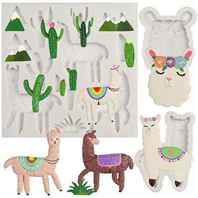 Llama Fondant Silicone Molds Sugarcraft Cake Decorating Cupcake Topper Polyme...
