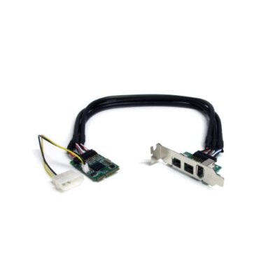 StarTech.com 3 Port 2b 1a 1394 Mini PCI Express FireWire Card Adapter - 1 x