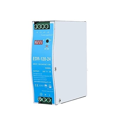 EDR-120-24 120W 24VDC 5Amp Industrial DIN Rail Power Supplies 24V 120W Silver