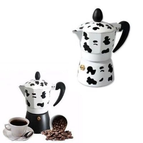 Caffettiera Mucca Moka Macchinetta Caffè Espresso Napoletano Misura 6 Tazze moc