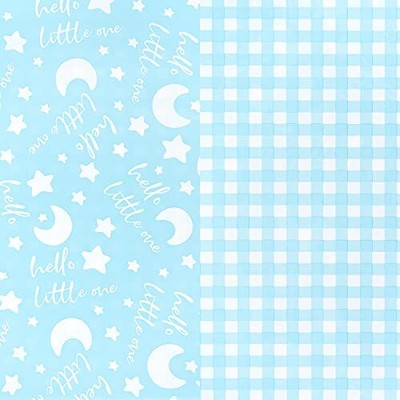 Reversible Wrapping Paper Roll - Baby Boy Blue Pattern Great for Baby Shower ...