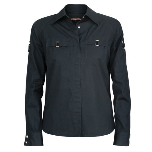 Bottega Veneta Zipper Mock Neck Short Sleeve Top in Navy Blue