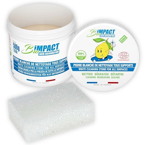 Pierre Blanche De Nettoyage - Pierre D'Argile - 500g - Ã©Ponge Incluse - Nettoyan