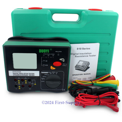 DY5103A Digital Insulation Resistance Tester Meter 1000/2500/5000V 0.1MΩ~200GΩ