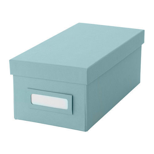 RYKTA Storage box with lid, transparent gray-blue, 7x9 ½x4 ¾/1 gallon -  IKEA