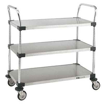 Metro MW Series Stainless Steel Utility Cart, 3 Shelves, 375 lbs Capacity, 36
