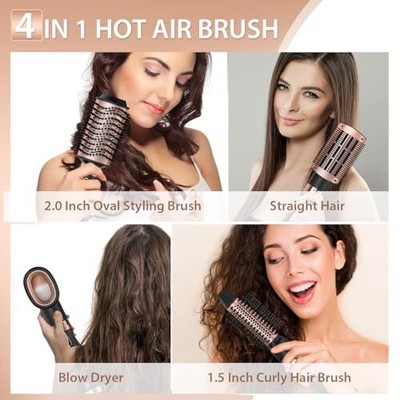 Nicebay Hot Air Brush Set for Straightening/Drying/Curling, Hair Dryer Brush