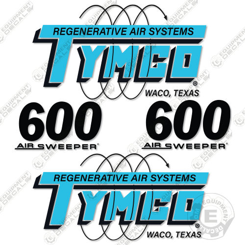 Fits Tymco 600 Decal Kit Sweeper - 7 YEAR OUTDOOR 3M VINYL!