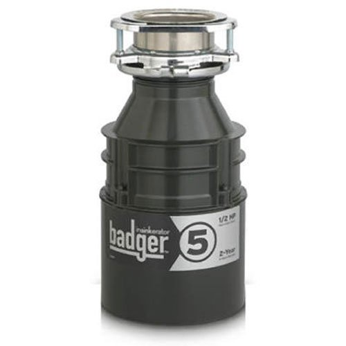 Insinkerator 5 Badger Garbage Disposal, Grind Chamber, Galvanized