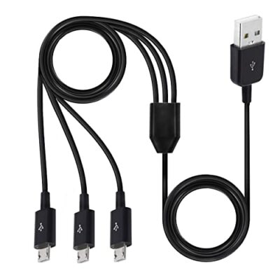 Herfair 3-in-1 Micro USB Splitter 480Mbps Data Sync 3 USB to Multi Micro USB ...