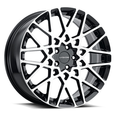 17x8 Vision 474 Recoil Black Machined Wheels 5x112 (38mm) Set of 4