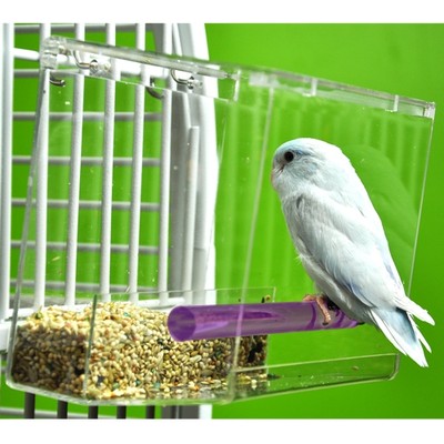 Small Tweeky Clean Tidy Bird Feeder Plastic Durable Clear Acrylic Parrotlet 