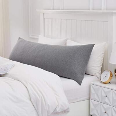 Oubonun 100% Jersey Cotton Body Pillow Cover with Zipper - Luxury Soft Removable